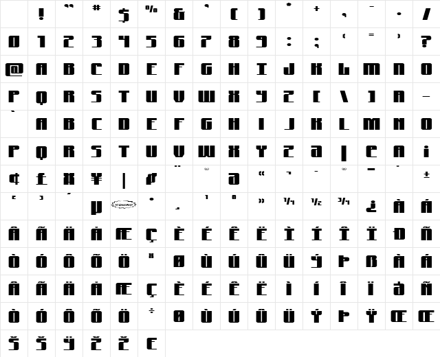 Xeno-Seeker Wide Regular Character Map