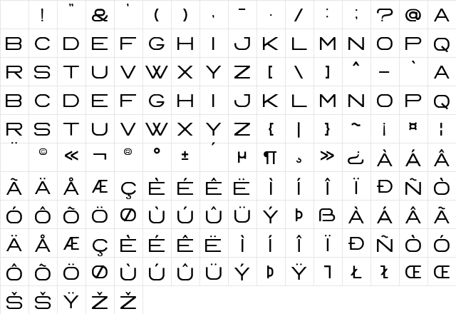 Manta Style Sans Rough DEMO Regular Character Map
