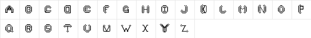 YatesFont Regular Character Map