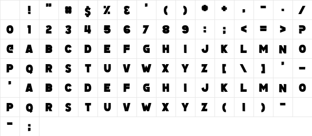 Wozcott Regular Character Map Wozcott Regular Character Map