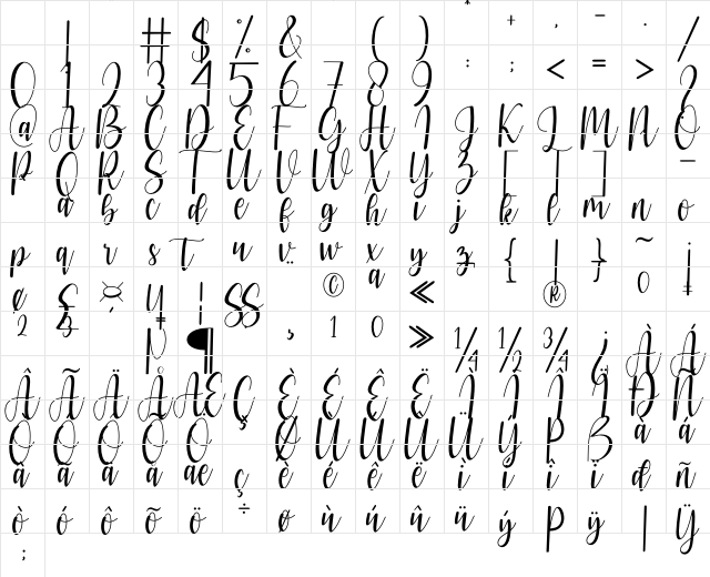 pearl white Regular Character Map pearl white Regular Character Map