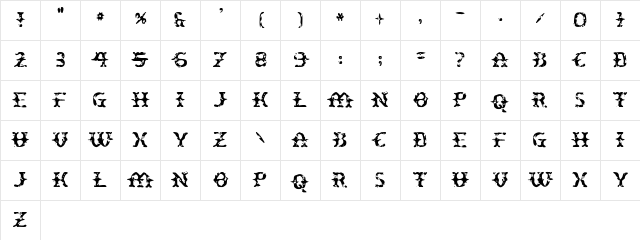Peatloaf Regular Character Map