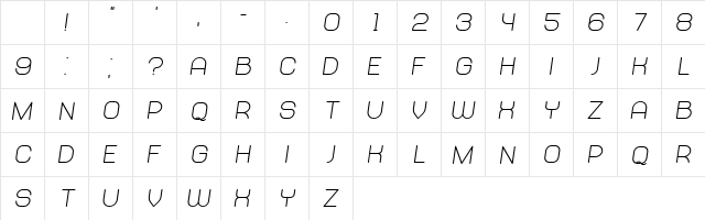 Abandoned Bold Italic Character Map Abandoned Bold Italic Character Map