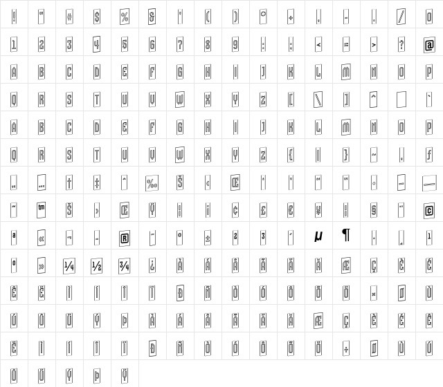 a_VizoraCmOtlUp Regular Character Map a_VizoraCmOtlUp Regular Character Map
