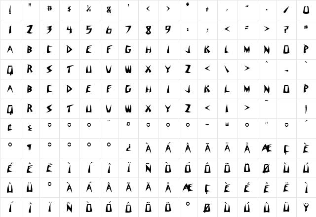 Flyerfonts Regular Character Map Flyerfonts Regular Character Map