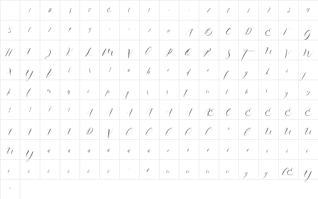 Anita Jane Regular Character Map Anita Jane Regular Character Map