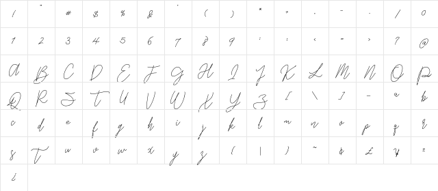 Gredom Monoline Regular Character Map Gredom Monoline Regular Character Map