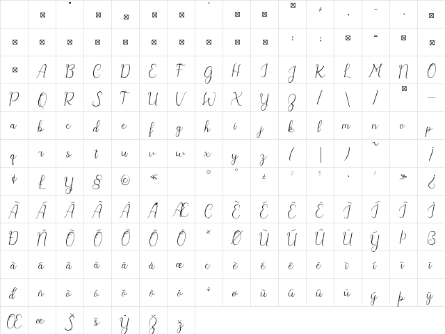 Maysile Regular Character Map Maysile Regular Character Map