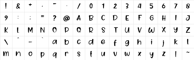 Goo Easter Regular Character Map Goo Easter Regular Character Map
