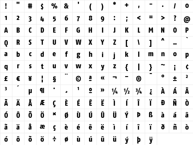 FagoCo Extrabold Character Map