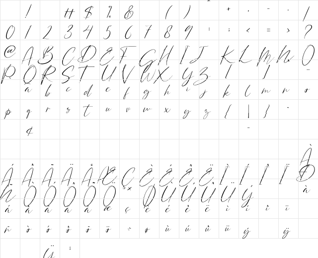 Bonstage Regular Character Map