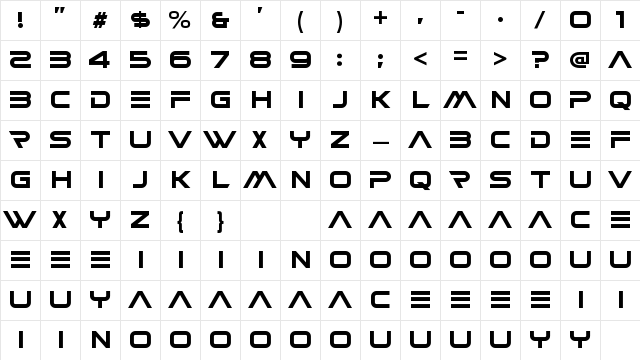 Varelmo Regular Character Map
