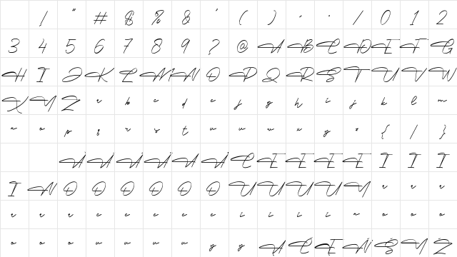 Belgiante Regular Character Map Belgiante Regular Character Map