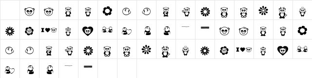 Pandamonium BV Regular Character Map Pandamonium BV Regular Character Map