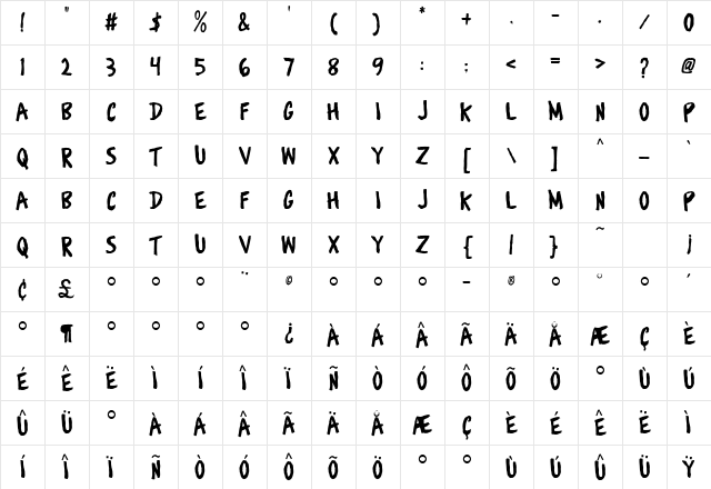 Flyerfonts Regular Character Map Flyerfonts Regular Character Map