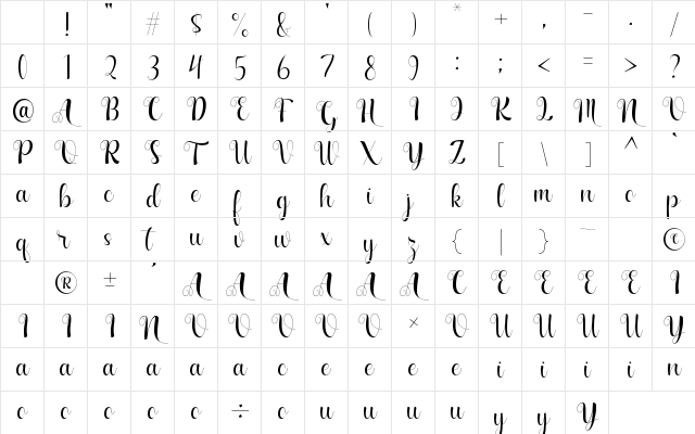 New Chapter Regular Character Map