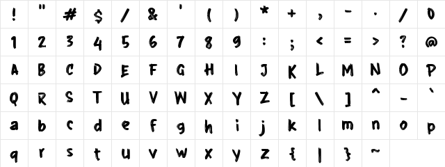 g Garez Regular Character Map