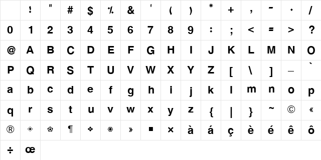 Hacen Sahafa Regular Character Map