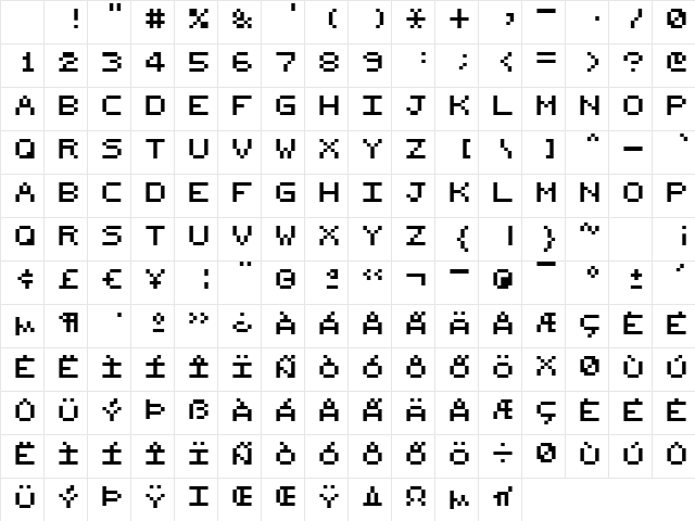 zTerm Regular Character Map zTerm Regular Character Map