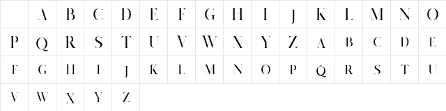 Salvalyn Regular Character Map Salvalyn Regular Character Map