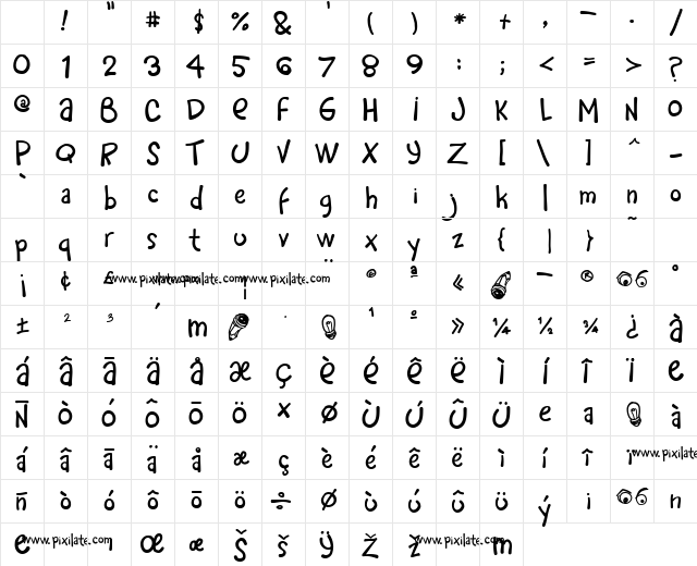 Rafa Bold Character Map Rafa Bold Character Map