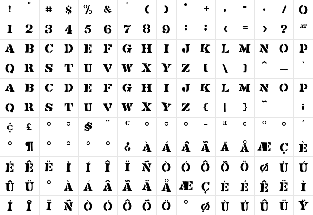 Flyerfonts Regular Character Map Flyerfonts Regular Character Map