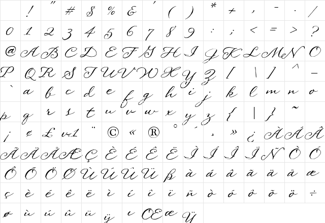 PegsannaHMK Regular Character Map