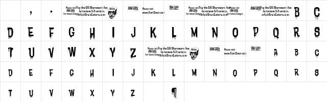 Bloodytronic SW Character Map Bloodytronic SW Character Map