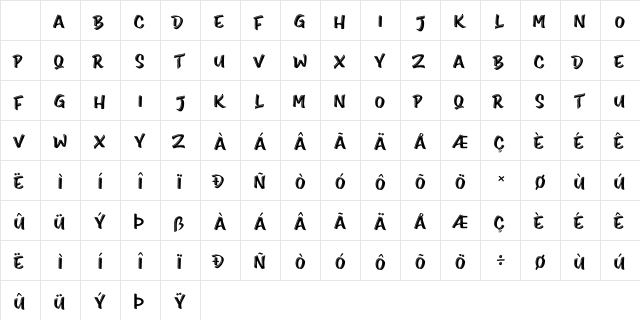 Smilen Regular Character Map Smilen Regular Character Map