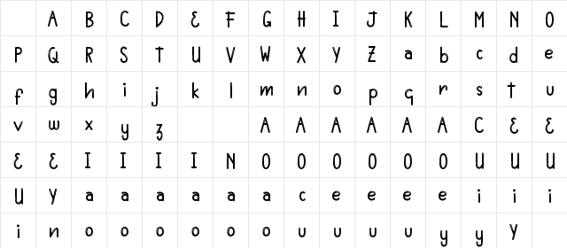 Comethru Demo Regular Character Map Comethru Demo Regular Character Map