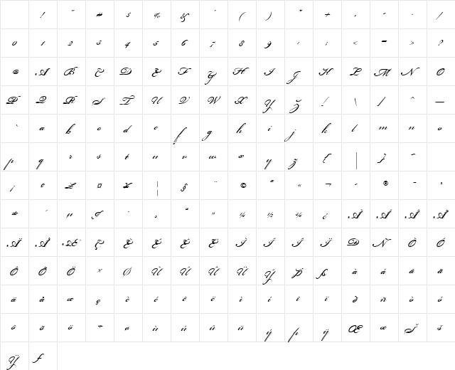 Bickham Script Std Regular Regular Character Map Bickham Script Std Regular Regular Character Map