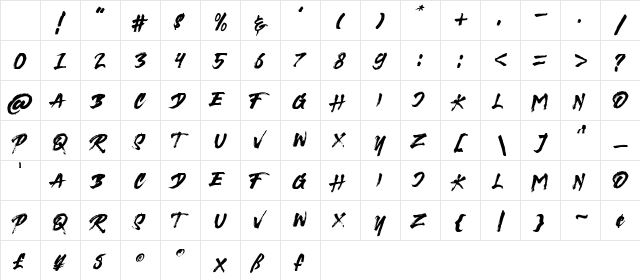 Hatchback Regular Character Map