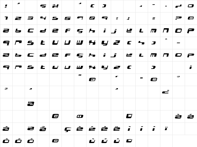 ElectrobazarItalic Regular Character Map ElectrobazarItalic Regular Character Map