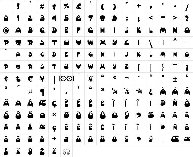Altamonte NF Regular Character Map Altamonte NF Regular Character Map