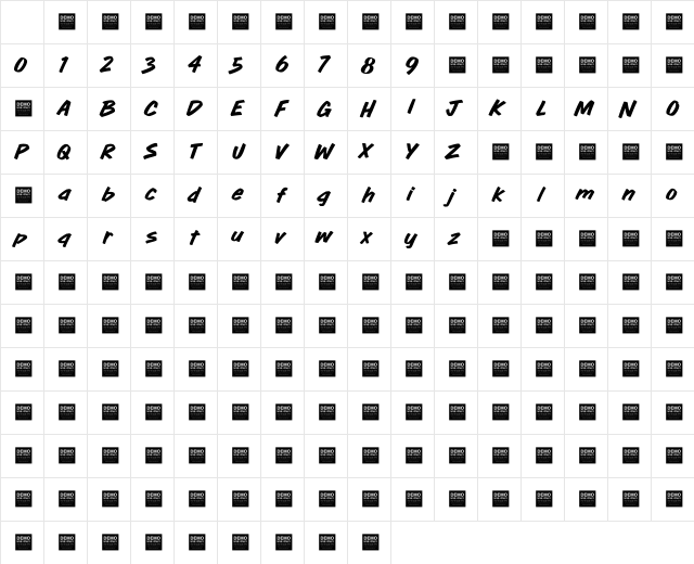 Flip Side - Demo Regular Character Map Flip Side - Demo Regular Character Map