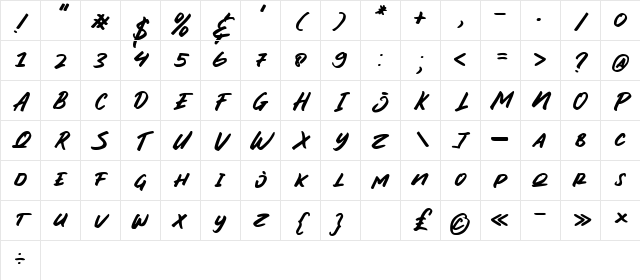 Hype Quarter Regular Character Map Hype Quarter Regular Character Map