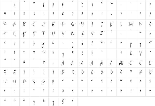 Yay!_Demo Regular Character Map