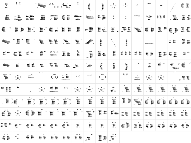 FederalNine Medium Character Map