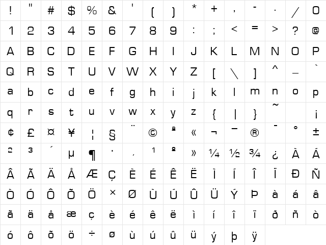 PelicaSSK Regular Character Map PelicaSSK Regular Character Map