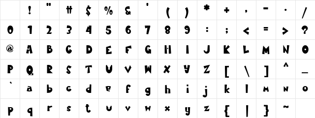 MamaKilo Black Regular Character Map