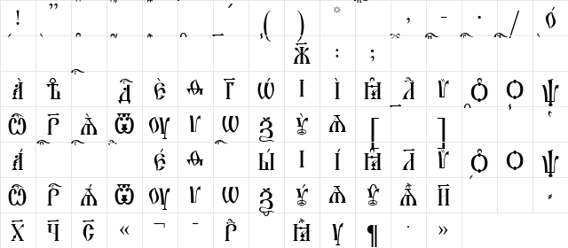 Irmologion Caps ieUcs Regular Character Map
