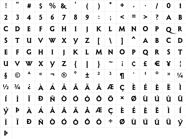 ShangoGothic ExtraBold Character Map ShangoGothic ExtraBold Character Map