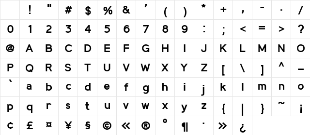 MadeynSans Semibold Character Map MadeynSans Semibold Character Map