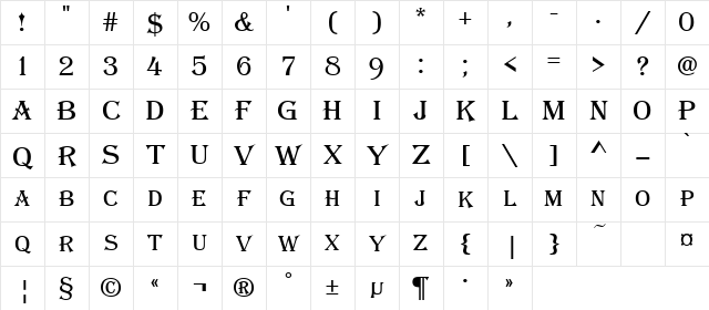a_AlgeriusCaps Regular Character Map