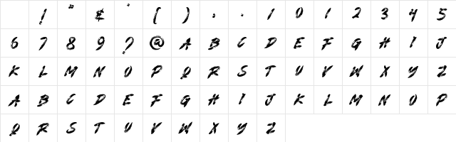 GINGERS Regular Character Map GINGERS Regular Character Map