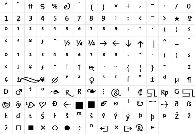 TheSansSemiBold-Expert Regular Character Map TheSansSemiBold-Expert Regular Character Map