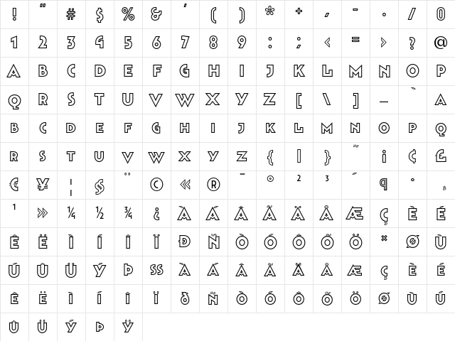 Bahnhof Outline Regular Character Map Bahnhof Outline Regular Character Map