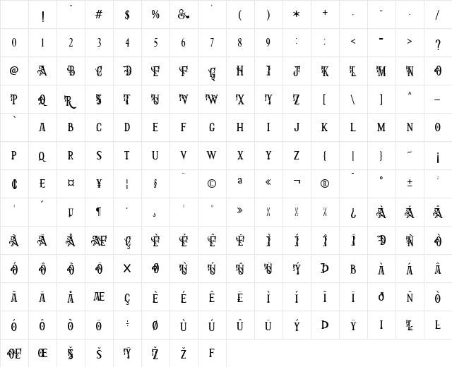 Arthouse Free Personal Use Display Character Map Arthouse Free Personal Use Display Character Map