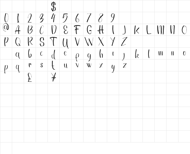 Tekepok DEMO Regular Character Map