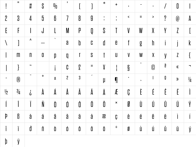 Dharma Gothic E Light Character Map Dharma Gothic E Light Character Map
